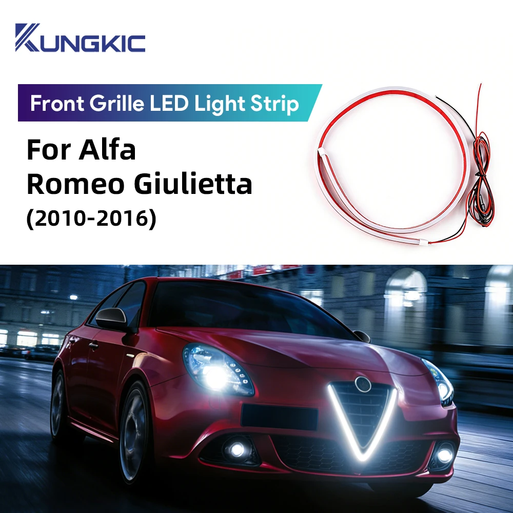 For Alfa Romeo Giulietta 2010 2011 2012 2013 2014 2015 2016 LED Front Grill V Shape Frame Ambient Daytime Lamp Waterproof IP66