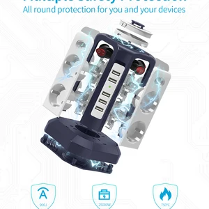 Smart Socket Tower mit 5 USB -Anschlüssen, multifunktionaler Expansion, individueller Haus- und Büroschaltersteuerung, Euro, 8 Positionen Hauptverkaufstabelle Hauptverkaufstabelle - №9