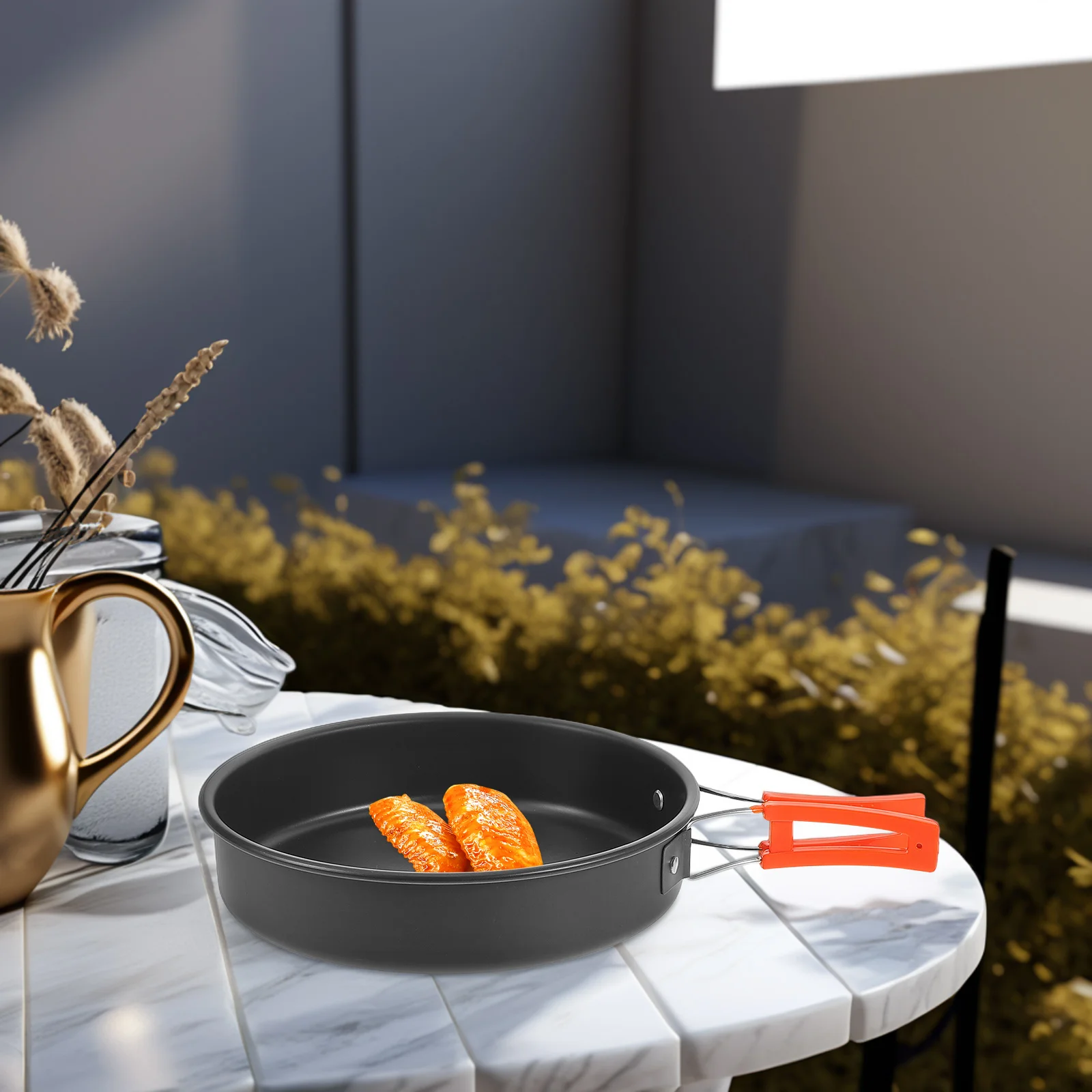 

Camping Frying Pan Lightweight Aluminum Alloy Nonstick Outdoor Cooking Pot for Hiking Picnic Kitchen Utensil Backpacking