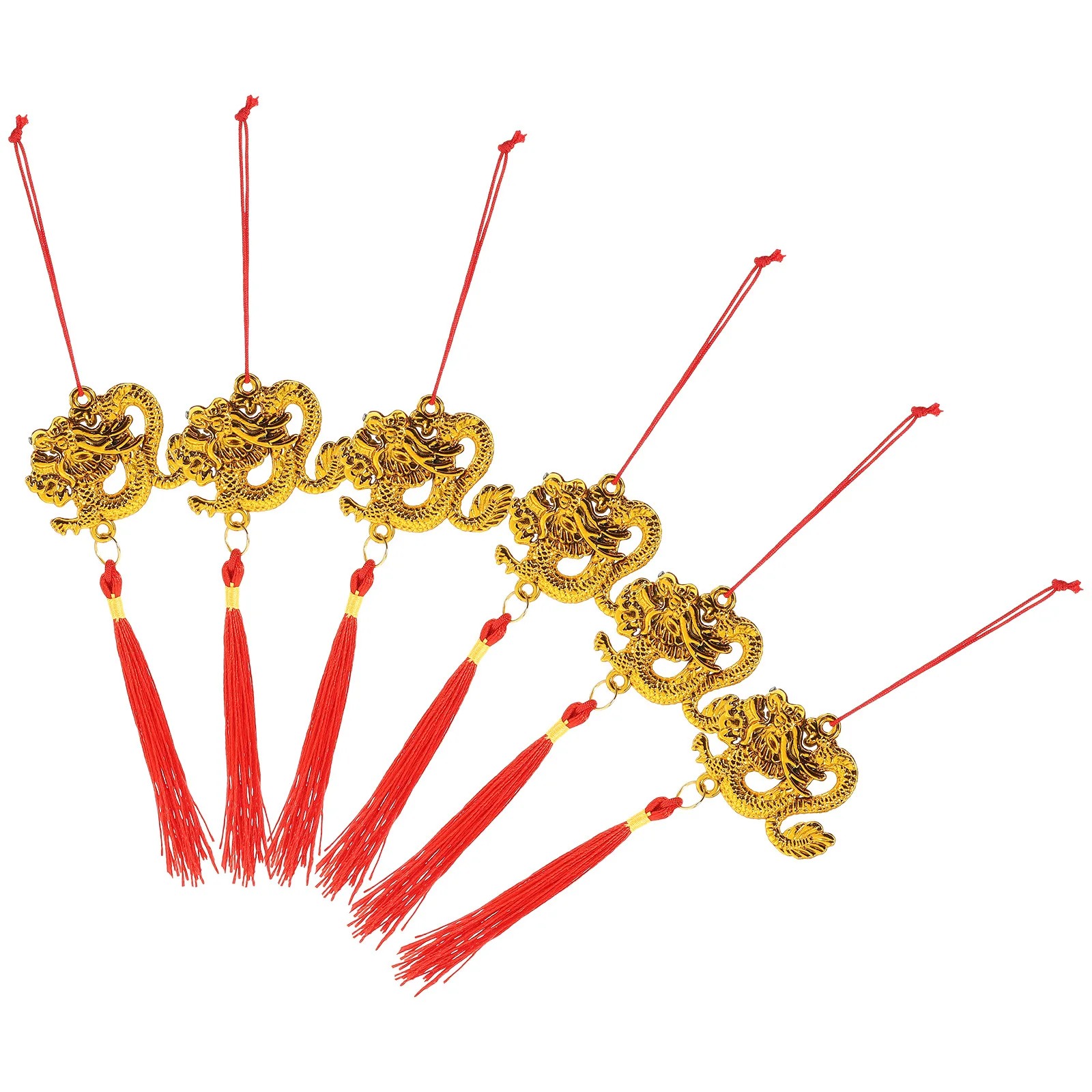 6Pcs Spring Festival Hanging Decors Chinese Style New Year Decoration Plastic Potted Plant Pendants Traditional Festive