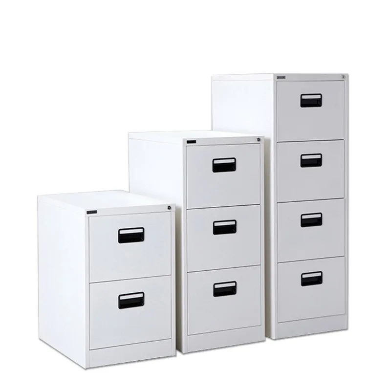 A4 & FC Filing Cabinet with Hanging File Drawers, 2/4 Drawer Knock-down Lockable Office Document Cabinet