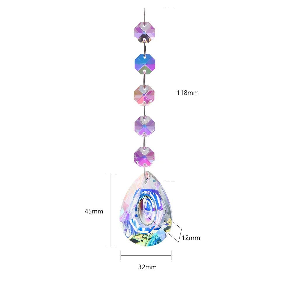 1 lotto 50mm cristallo Sun Catcher prismi ciondolo ottagono perline Dream Catcher arcobaleno Chaser appeso goccia decorazione del giardino di casa