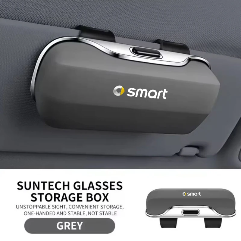 Para Smart Fortwo Forfour 451 453 450 452 454 Roadster visera de coche gafas de sol estuche para gafas soporte Clip caja Accesorios