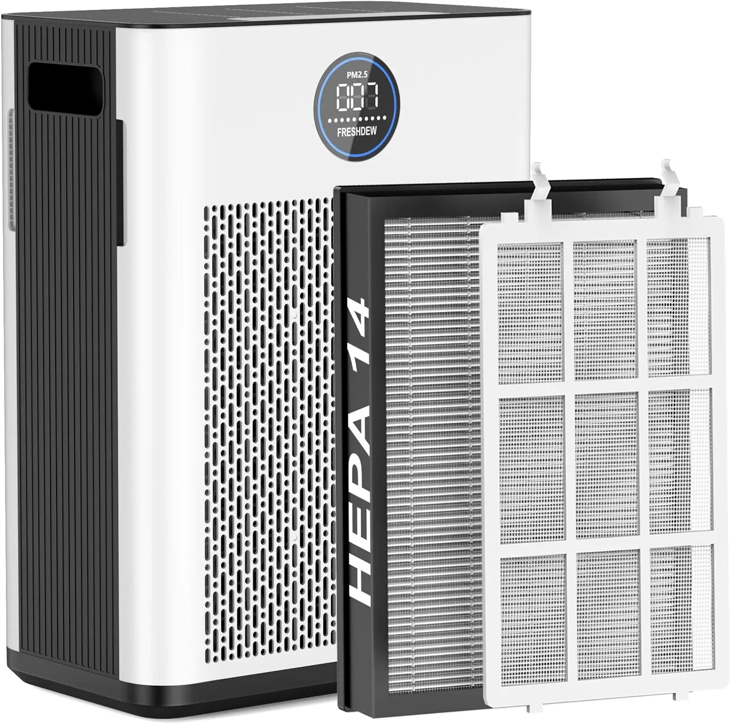 

Air Purifier with H14 HEPA and Carbon Filter, Removes 99.99% Dust, Odors, Smoke, Pet Hair for Up to 2300 Sq.Ft