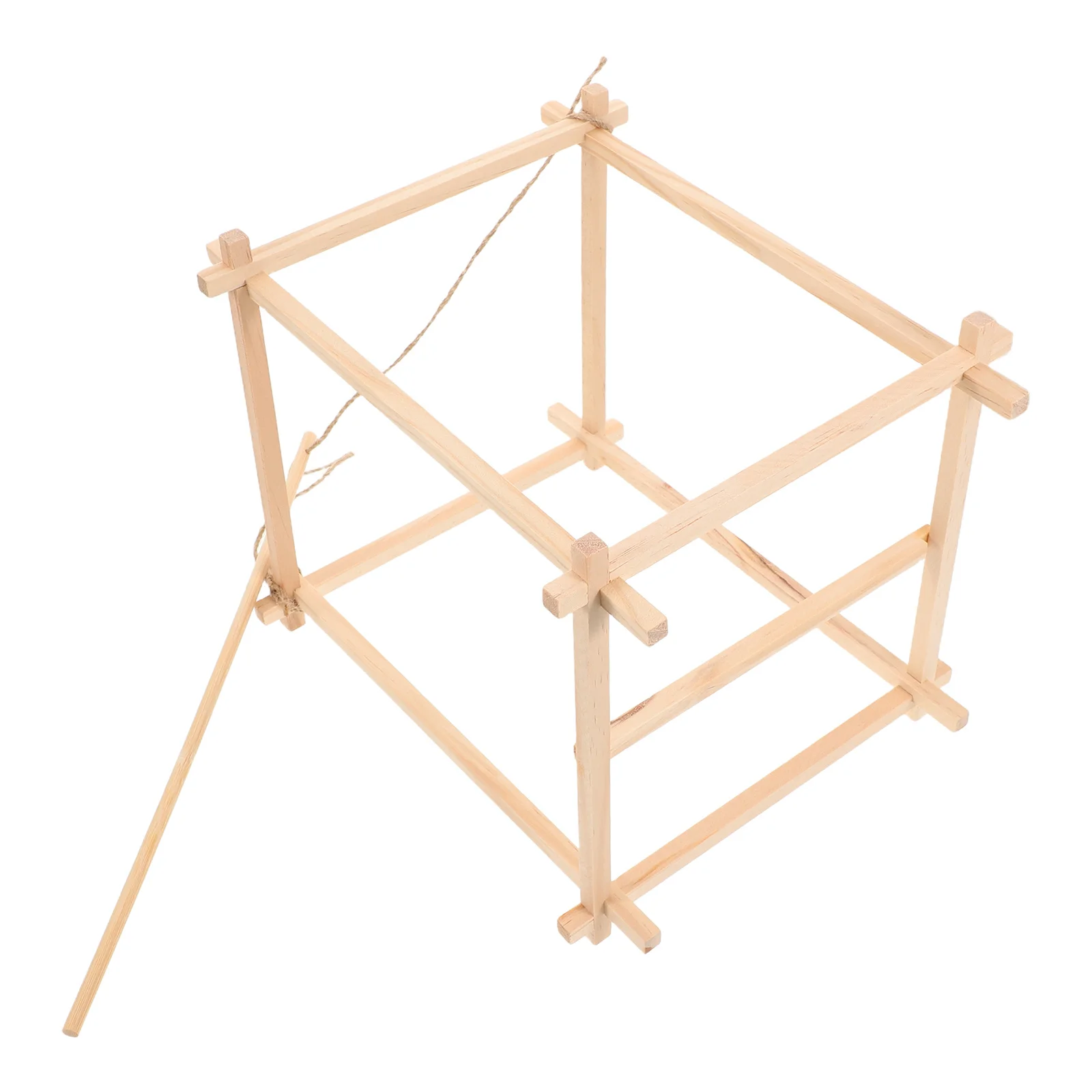 

1 set 1 Set Unfinished Wooden Lantern Frame Diy Kit Mortise Tenon Structure For Handmade Lantern Craft Classic Four-Sided Design