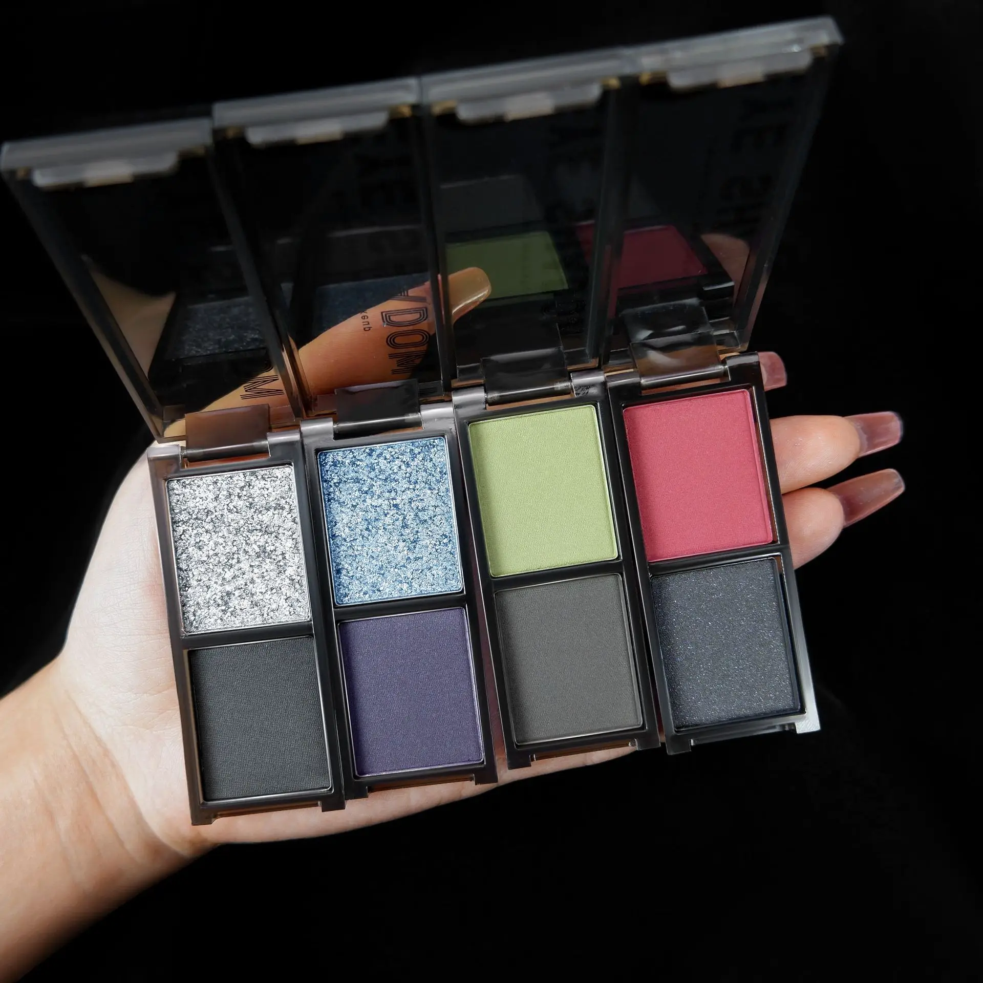 Paleta Cieni do Powiek Smoky Glitter Blue Dwukolorowa Matowa Brokatowa Punkowa Pigment do Cieni Trwała Łatwa w Aplikacji Paleta do Makijażu