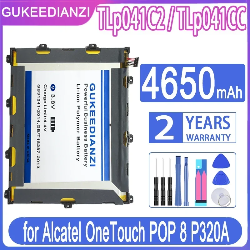 

GUKEEDIANZI 4650mAh TLp041C2/TLp041CC For Alcatel OneTouch POP 8 POP8 P320A Battery Batteries + Free Tools