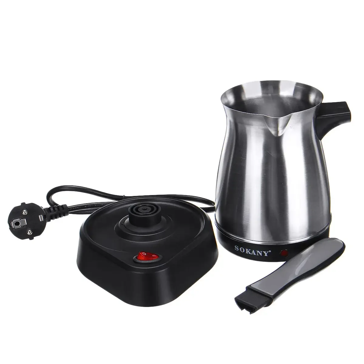 Cafetera eléctrica portátil de 220V y 500ml, máquina de Espresso, cafetera italiana separada de acero inoxidable, cafetera turca griega