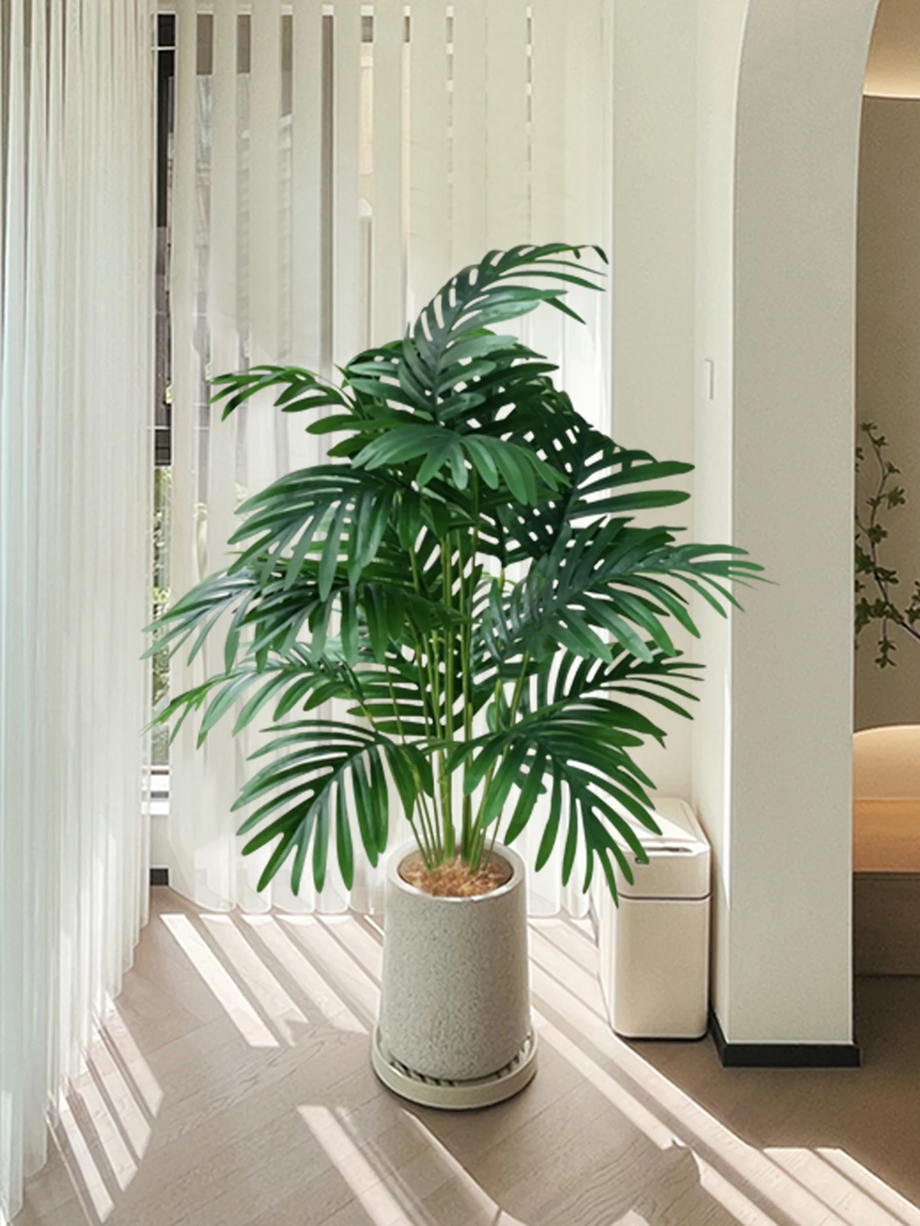 70–80 cm großer künstlicher Palme, tropische grüne Blätter, künstliche Pflanzen, Kunststoff-Monstera-Kunstbaumzweig für Zuhause, Küche, Dekor – Detail 7