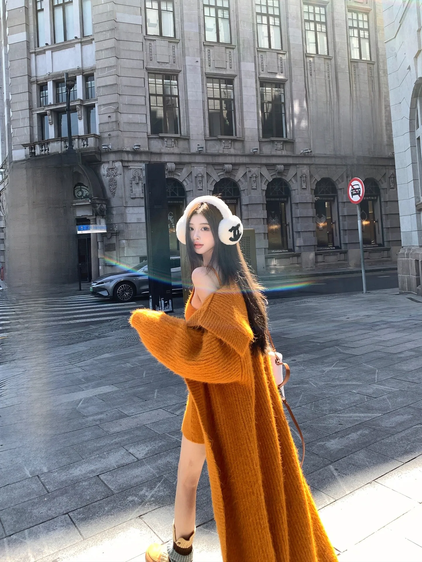 

Комплект LIONE Ele: свитер свободного кроя цвета тыквы и юбка-платье, женский модный ансамбль, зимняя коллекция