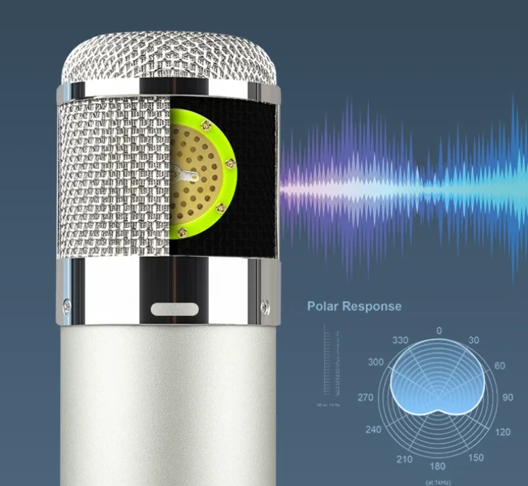 48V condenser microphone live streaming host with sound card live singing recording studio special wired microphone