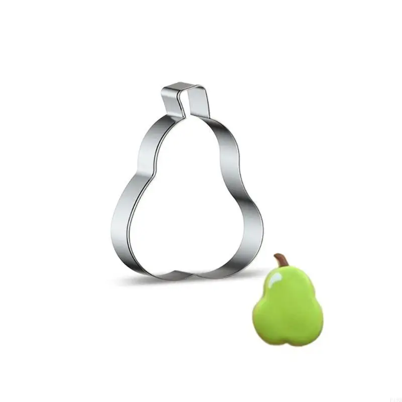 F19B Strawberry Pear Lemon Grape Fruits Shaped Pattern Cookie Cutters Set Stainless Steel Fruits Serise Cookie Cutters Moulds