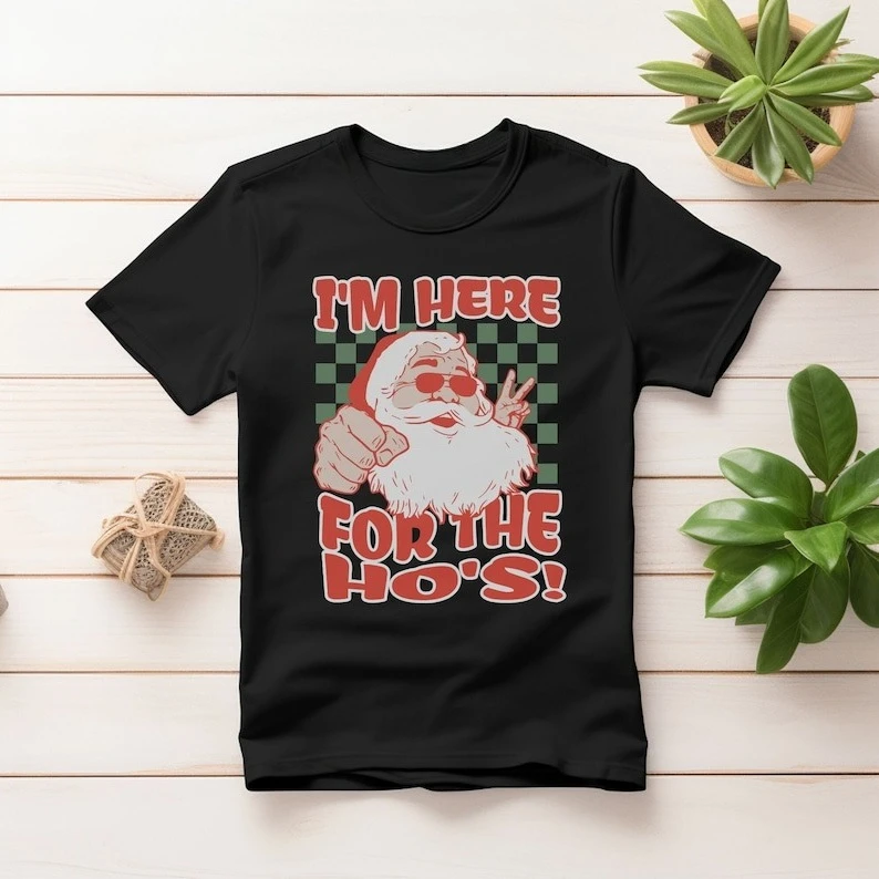 

New Arrival Unique Rude Santa Christmas High Quality Cotton All-match Regular T-Shirt Xmas Gift Unisex Adult Hot Sale T-Shirt