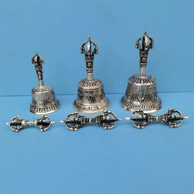 Tibet Tibetan Vajra bell and five-pronged vajra Statue Ornament Home Office Cabinet Deco Desktop Decor Figurines