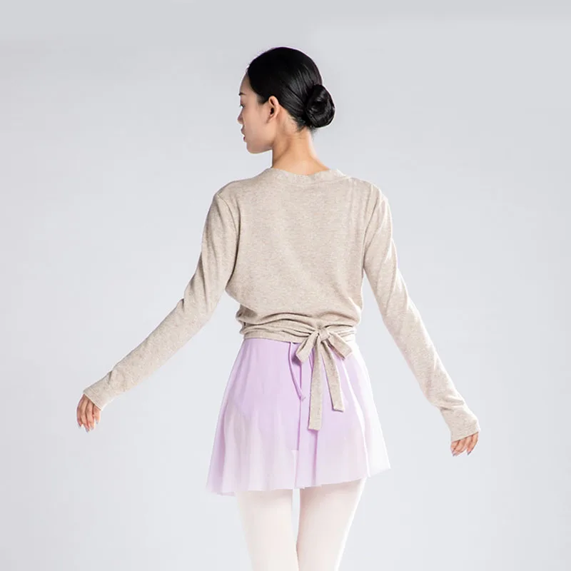 Justaucorps à lacets pour filles et femmes, manteau de ballet, haut croisé, manches longues, pulls ronds, ballerine AqBallet Dance Warm Up pour P1