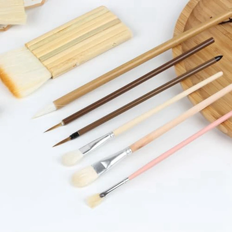 Pottery Glaze Brushes Ceramic Brushes 9 Different Shapes Artist Brushes Art Brush Set Oil Painting Canvas