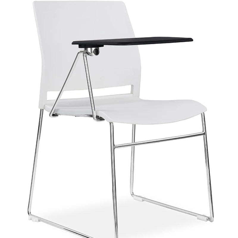 

Simple modern conference chair armless white plastic stackable leisure meeting chair student training chair Wordpad.