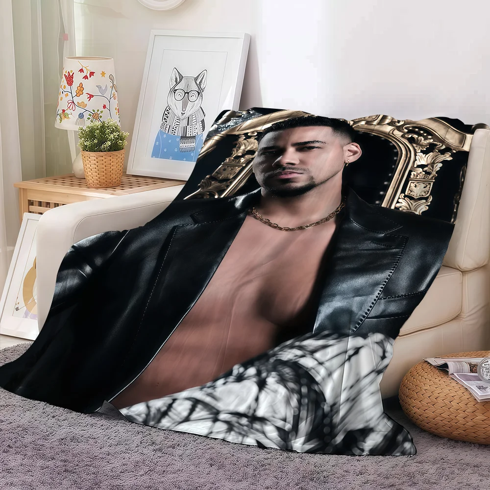 بطانية سانتوس للمغني اللاتيني R-romeo دافئة وناعمة مناسبة لغرفة النوم وغرفة المعيشة والأريكة والسرير والمكتب والسفر والتخييم