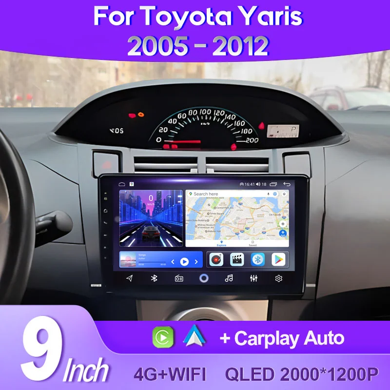 

QSZN For Toyota Yaris XP90 2005 - 2012 2K QLED Android 13 Car Radio Multimedia Video Player GPS AI Voice CarPlay 4G Navigation