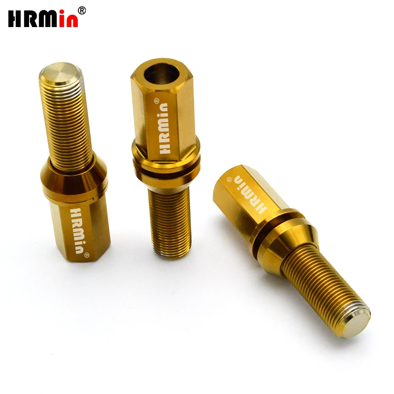 HRmin Extended 17mm Hex Head FloatingCone Seat Gr.5 Titanium Automobile Vehicle Car Wheel Bolt for BMW Mini Car M14x1.25x28mm