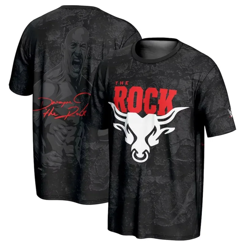 2024 The Rock ProSphere Youth Golden Paisley 2024 Men's3d T-Shirt WWE Sportwear Tee Youth Wrestling Fans Must Have Unisex Tops