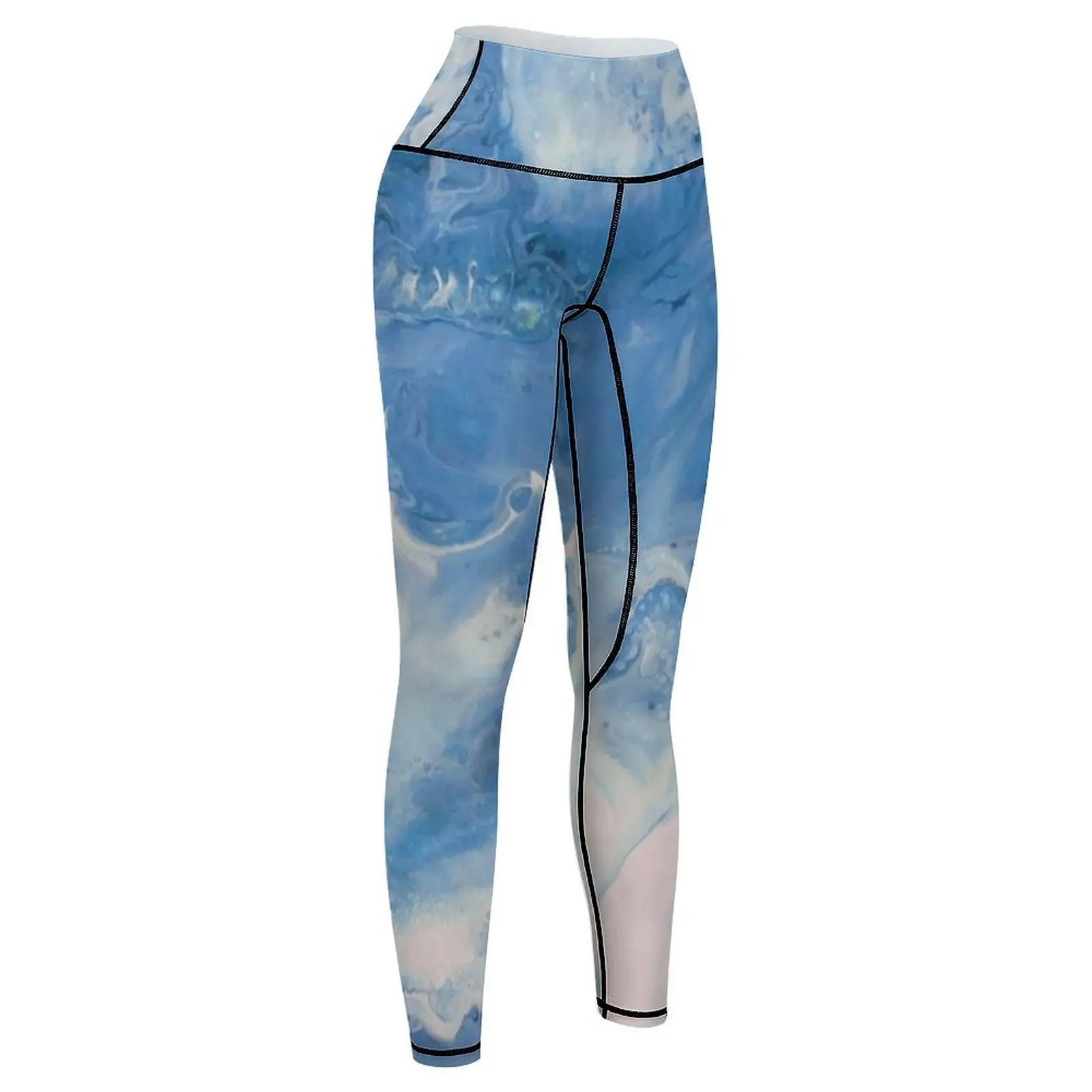 Ocean Blue water color Leggings Women's fitness gym pants gym's sportswear for girls Womens Leggings