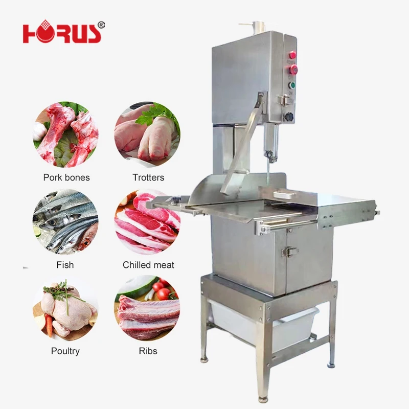 HR-300A Heavy Duty Professional Meat Cutting Bone Saw Stainless Steel 2400mm Blade Adjustable Thickness Removable Blade