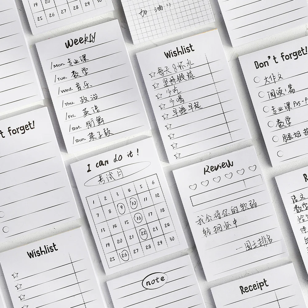 16 قطعة من وسادات المذكرات غير لاصقة ورق ملاحظات صغير محمول لكتابة جدول التخطيط وتسجيل الرسائل للاستخدام اليومي والمكتب والمدرسة