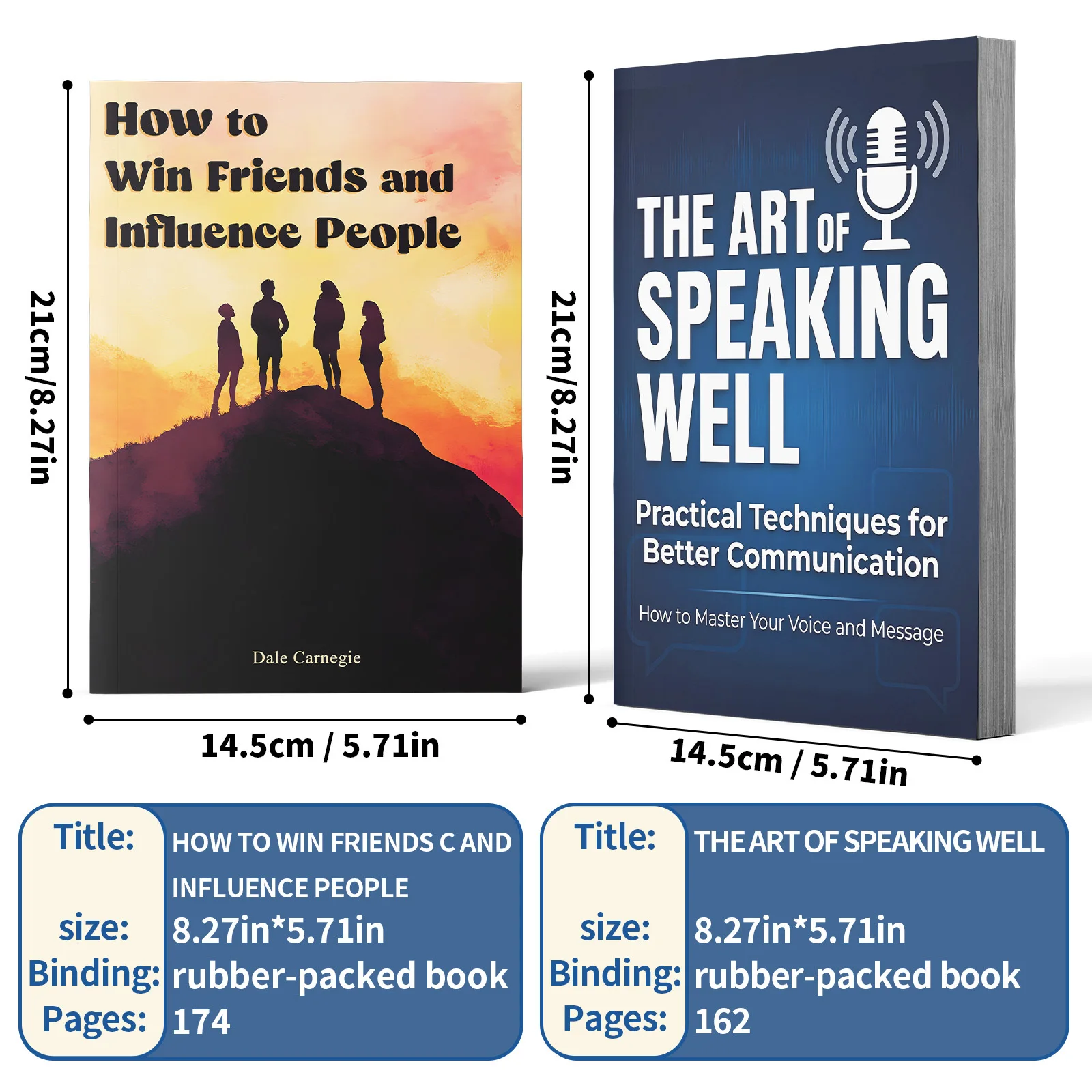 2-Book Communication & Social Skills Book Set, Includes How to Win Friends and Influence People and The Art of Speaking Well