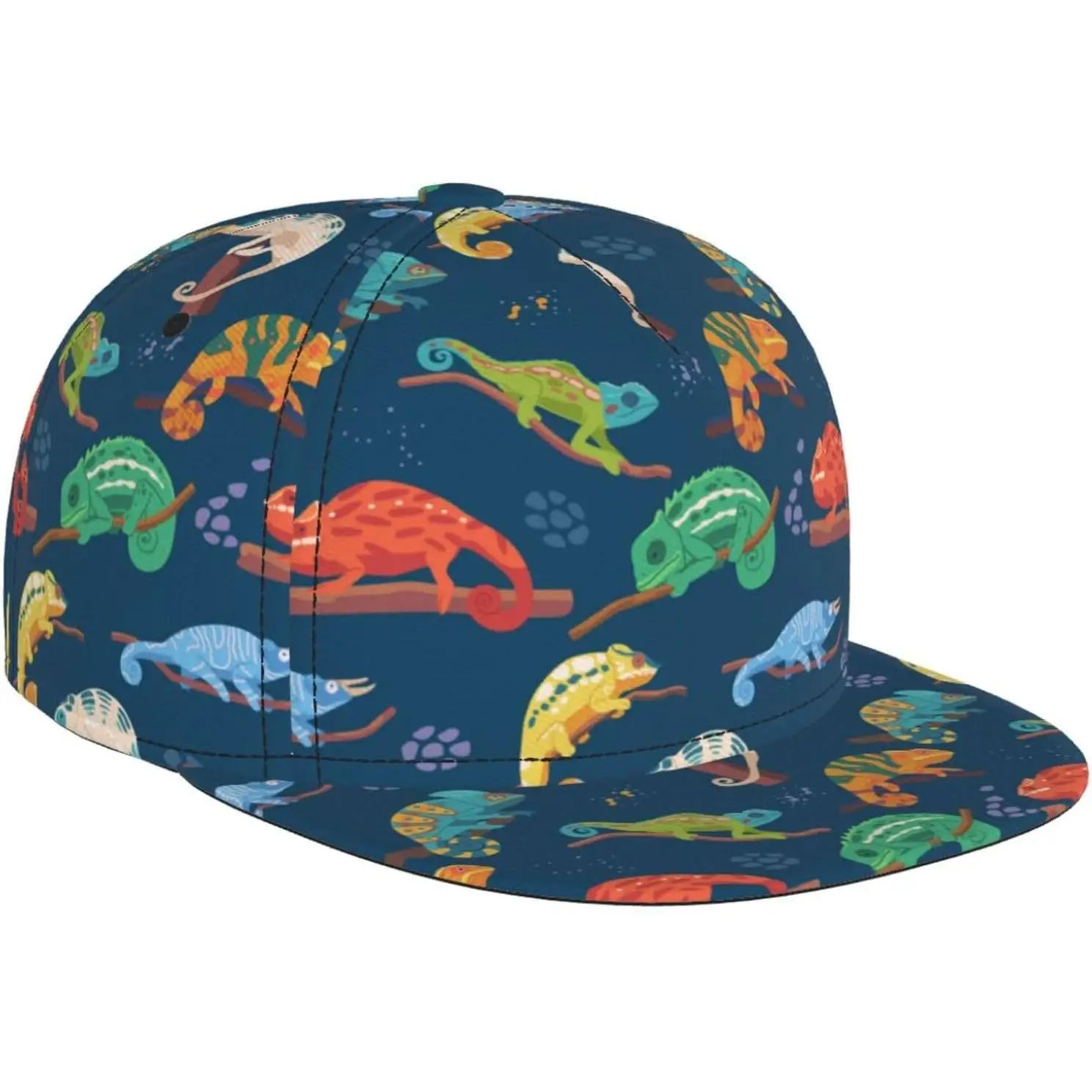 Lizard Chameleons in Print Baseball Cap for Men Women Adjustable Trucker Hat Snapback Sun Dad Cap Lightweight Unisex