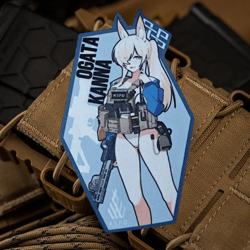Blue Archive Kona Tactical Patch Gun Girls Print Hook&Loop Patches Military Morale Chevron Badge Armband Backpack Vest Stickers