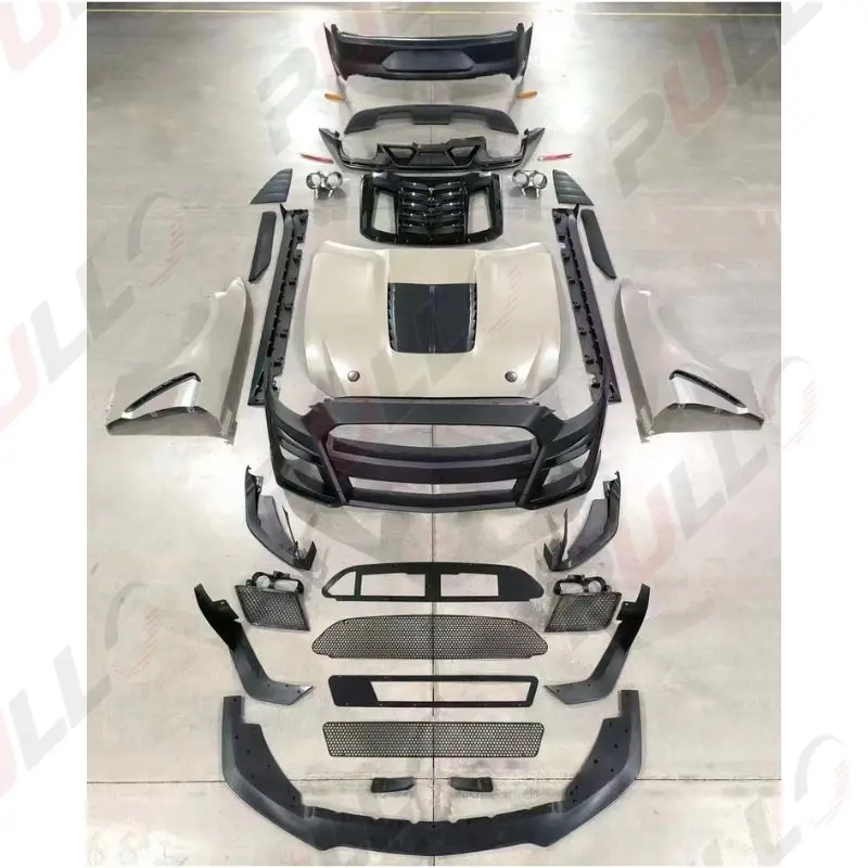High Quality Body Kit 2015-17 Upgrade GT500 Shelby Front and Rear Bumper Side Skirt Front Lip Rear Diffuser for FOR-D .
