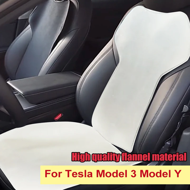 

Car Seat Cover Cushion Flannel Anti-Dirty Anti-Kick White Cushion Interior Accessories For Tesla Model 3 Model Y 2017-21 2022