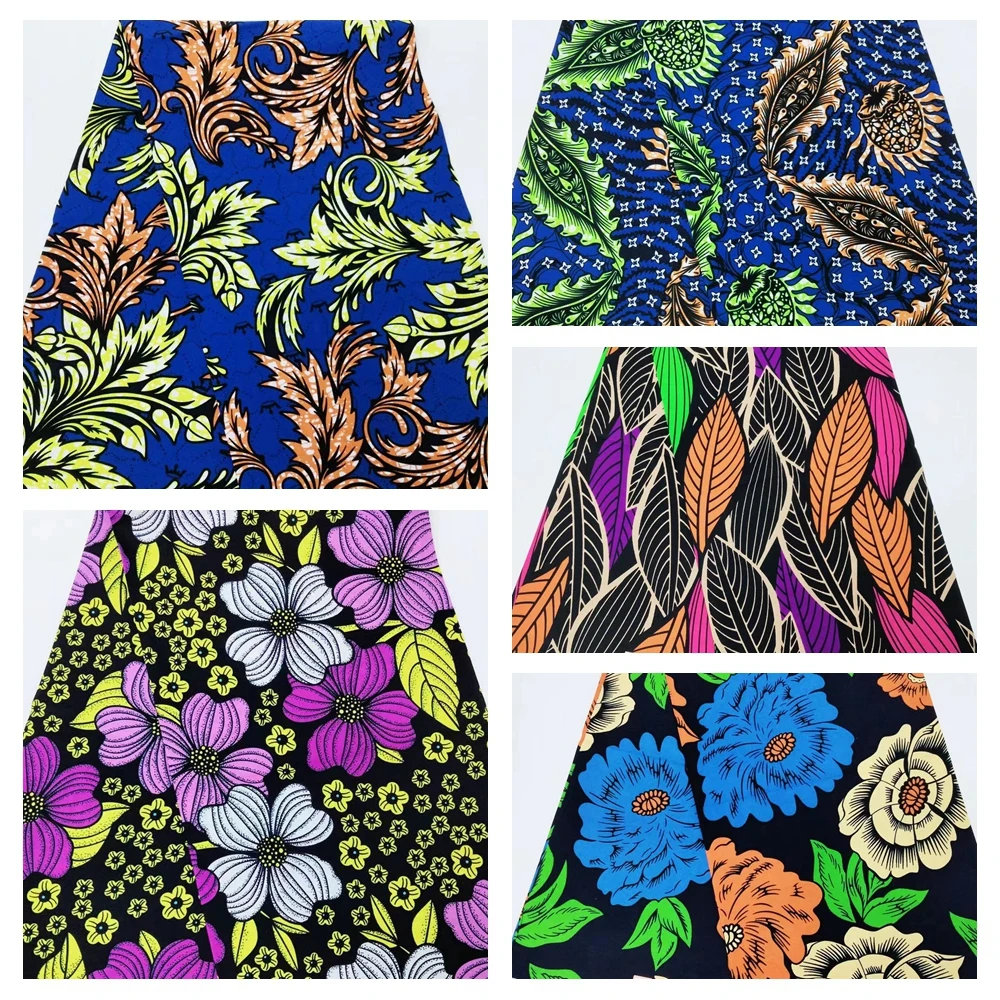 Ghana African Ankara Real Wax Fabric Prints Batik Stuff New Pagne Tissu 100 Cotton Material 6yards For Sew Wedding Party Dress