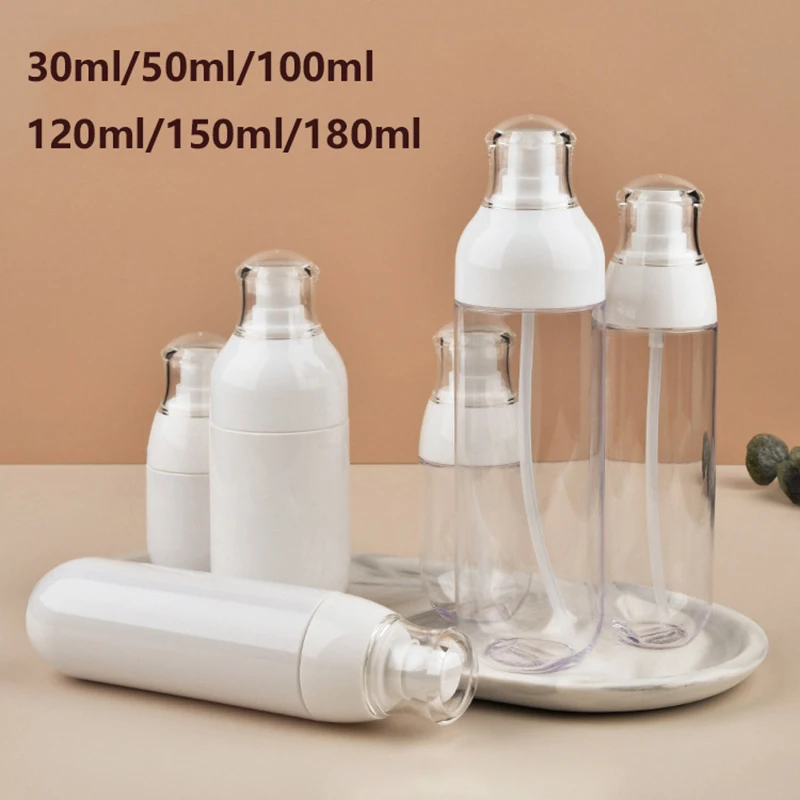 3Pcs 30-180ml Empty Lotion Bottle Set PET Spray Bottle Portable Travel Empty Press Pump Dispenser Refillable Makeup Bottle Kit