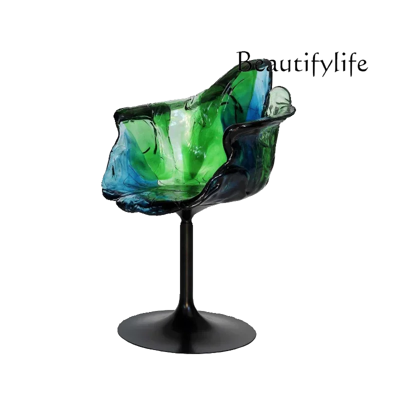X36 Custom Transparent Resin Modern Bar Chair Villa Home Living Room Petal Chair