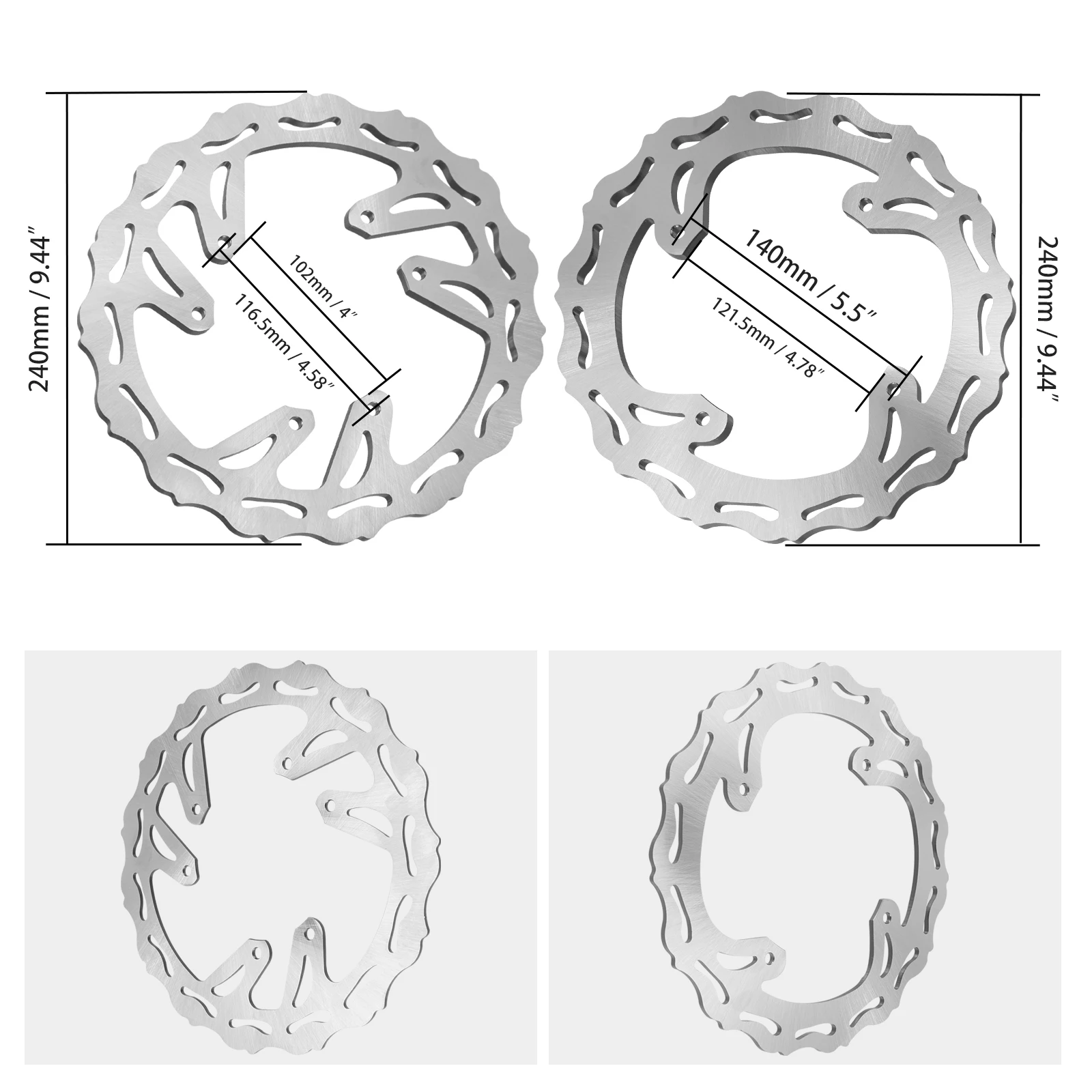 For Honda CR125 CR250 2002-2007 CRF250R CRF250X CRF450R 2004-2014 CRF450X 2005-2017 Motorcycle 240MM Front Rear Brake Disc Rotor