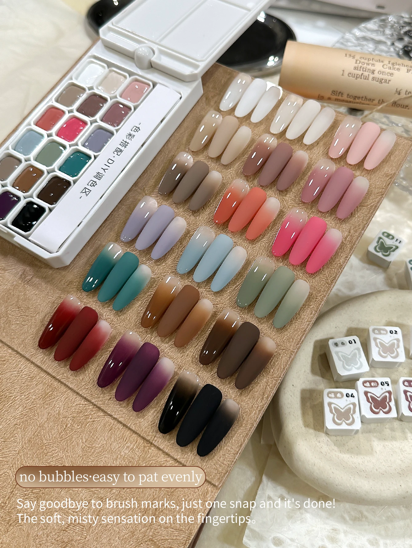 MORDDA 18 Colors Patting Glue Smudge Canned High Saturation Popular Semi-Solid Nail Polish Glue Women's Salon Manicure DIY