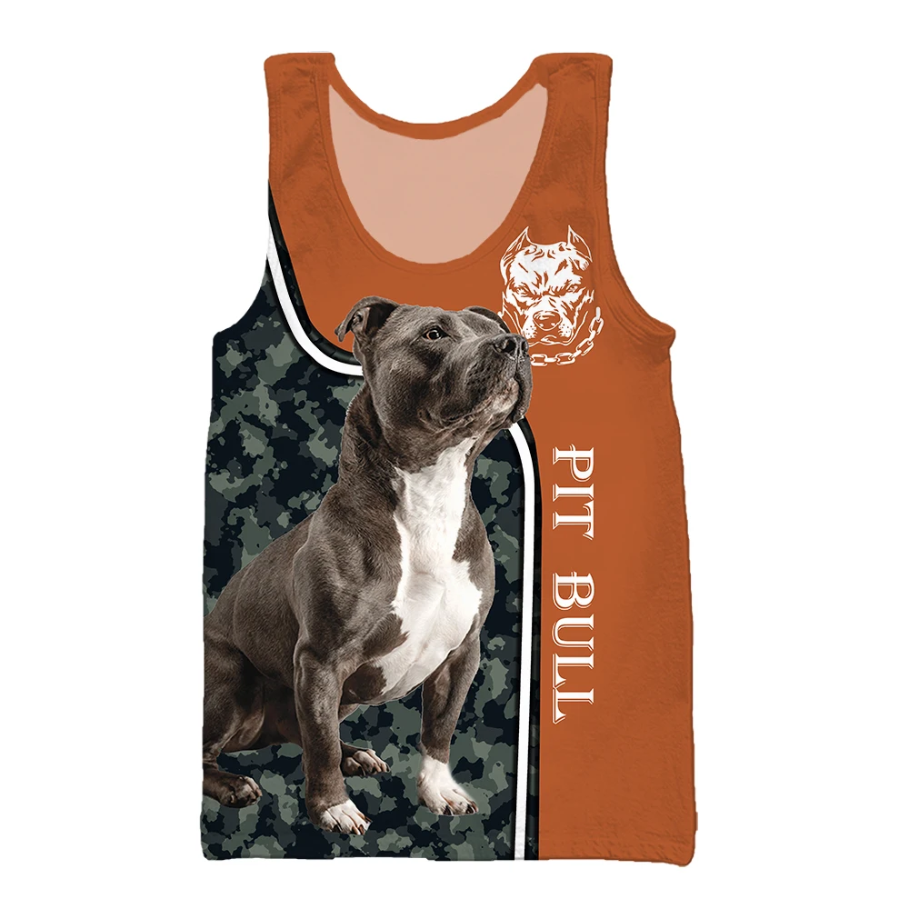 SONSPEE Funny Dog Pitbull Graphic Hipster 3D Print Sleeveless Vest Men Women Love Pit Bull Plus Size Kids Streetwear Tank Tops