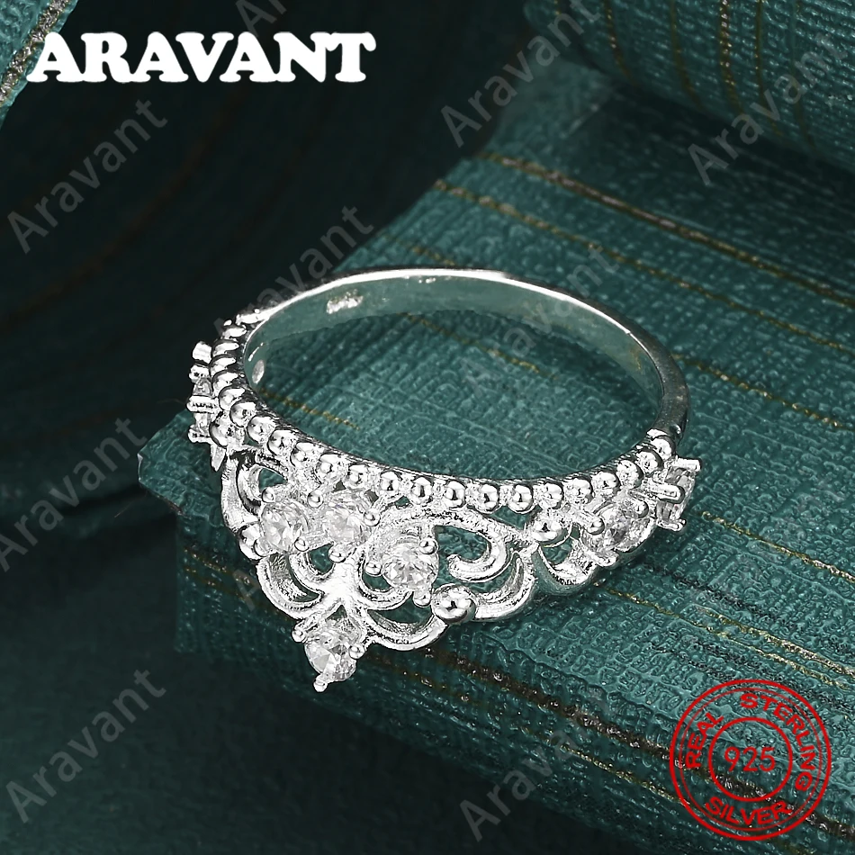 925 Sterling Silver Crown-Shaped Zirconia Ring - A Unique And Versatile Gift For Women, Perfect For Events