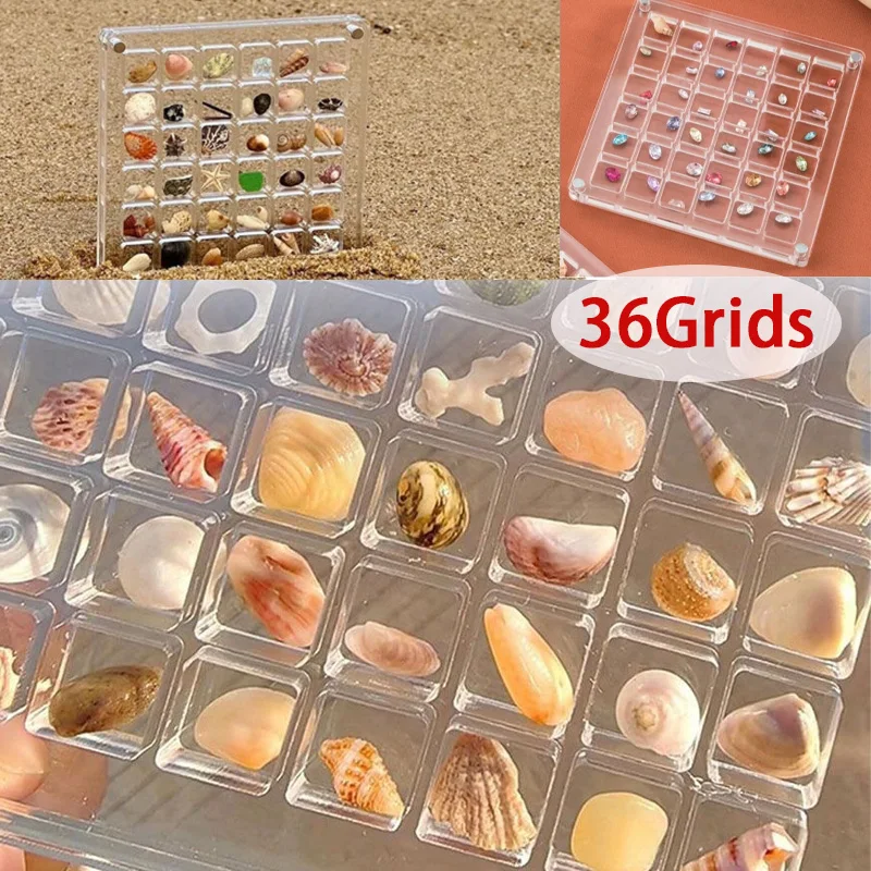 36-Grid Acryl Muschel Display Box mit Magneten Langlebige Seestern Schmuckstück Aufbewahrungskoffer für Perlen Nagel Schmuck Chic Gife