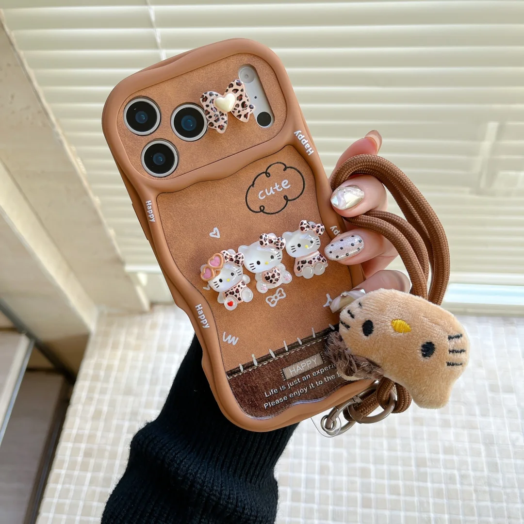 

Cartoon Stereoscopic kitten 3D Cute Camera Protection Phone Case For iPhone 17 16 15 14 13 12 11 Pro Max 16 Plus silicone Cover