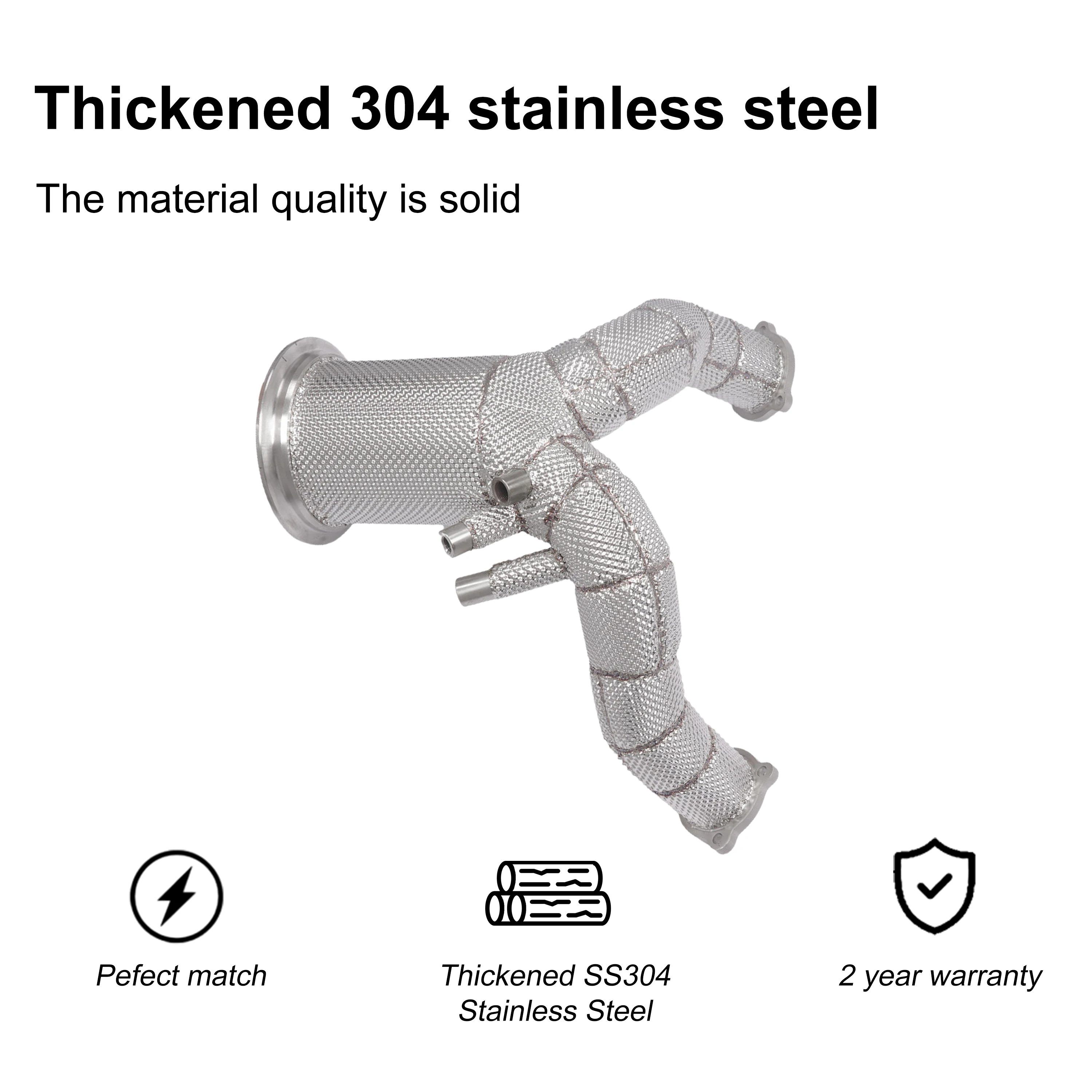 ACE Edelstahl-Auspuff-Renn-Downpipe für Porsche Cayenne 9Y0 3.0T Hochleistungs-Auspuffanlage mit Hitzeschutz-Auspuffrohr – Detail 7