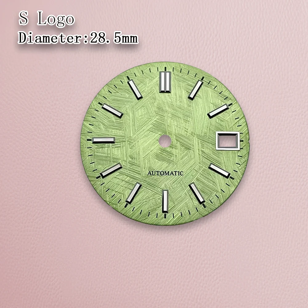 Logo S o logo GS Quadrante in meteorite da 28,5 mm quadrante grigio senza lancette Adatto per accessori per la modifica dell'orologio con movimento NH35 NH36