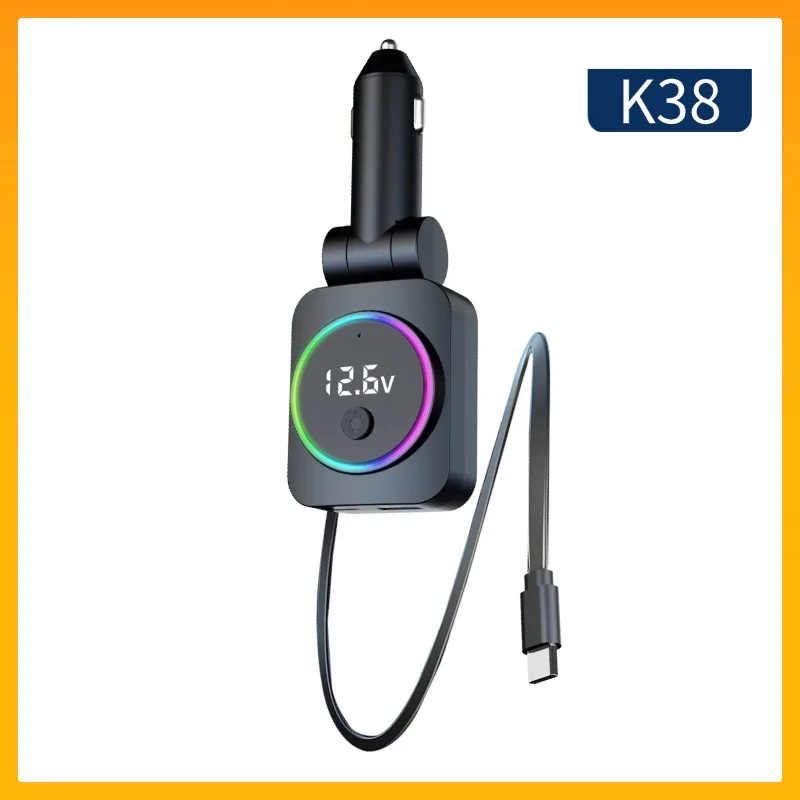 Retractable Car Charger Mobile Phone USB PD Type C Cable For iPhone Fast Charge Cord Car Plug QC Adapter