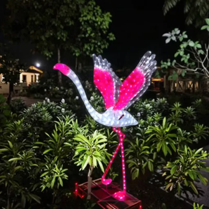 Indoor/Outdoor Pink Flamingo Light Emitting Diode Animal Sculpture