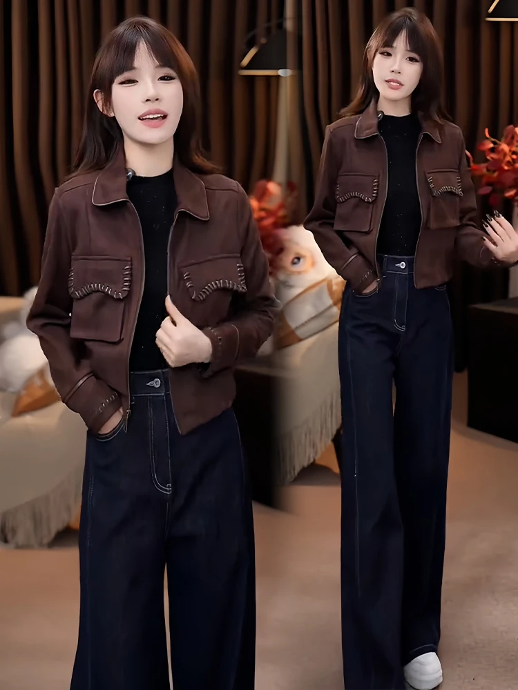 

Женские свободные длинные светя ор Jaet Faionable Anti-Aging Fraance Sle Ранняя осень Новое поступление Премиум Sensation Comm...