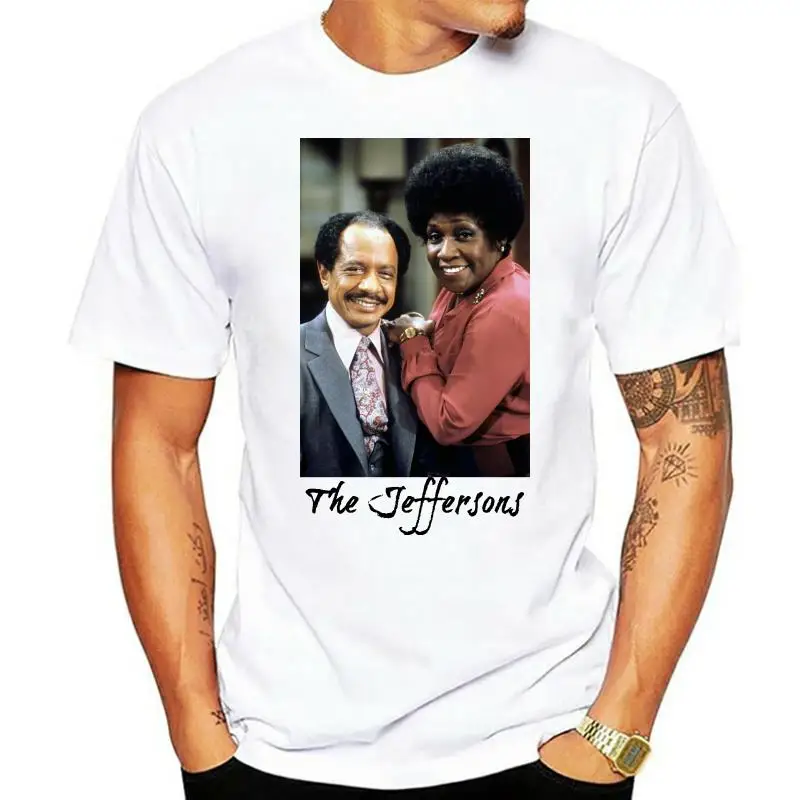 THE JEFFERSONS SHERMAN HEMSLEY ISABEL SANFORD GEORGE WEEZIE TV WHITE T-SHIRT