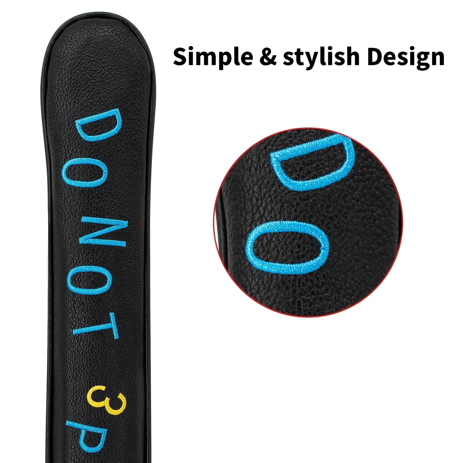 1pc Golf Directional Head Cover with Don'T Put Letter Pattern, Fashion And Sturdy Golf Club Protector, Suitable for Training view 3