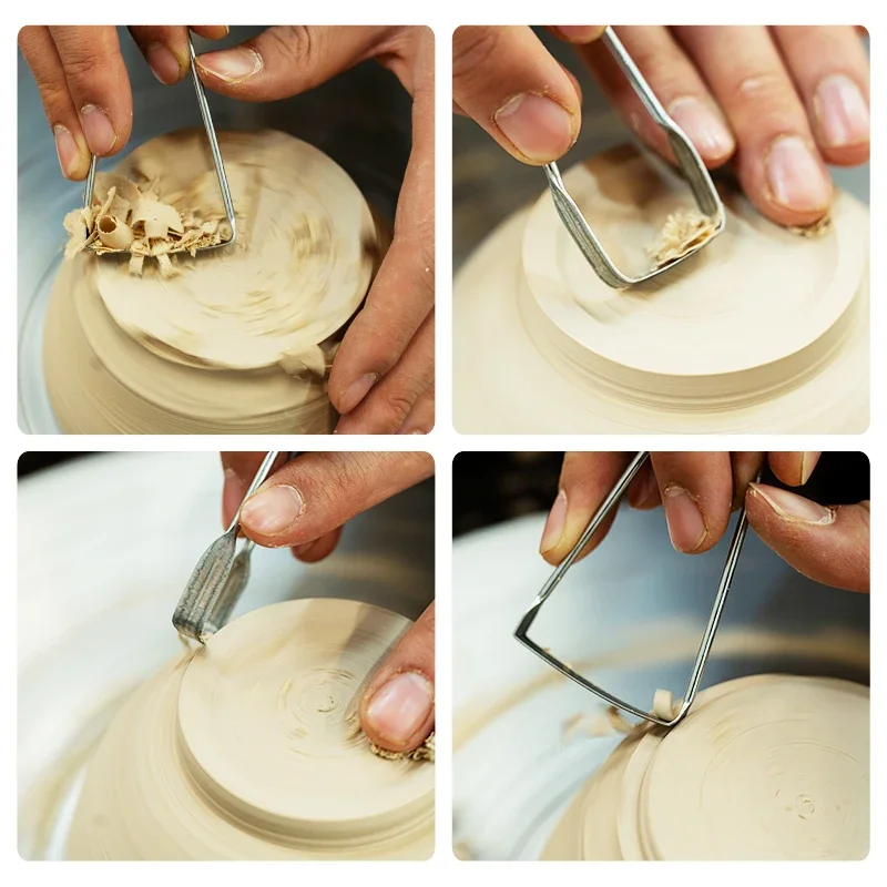 Pottery Fork-shaped Blank Trimming Scraper Carving Knife DIY Ceramics Bowl Bottom Sculpture Modeling Blank Trimming Tool 6